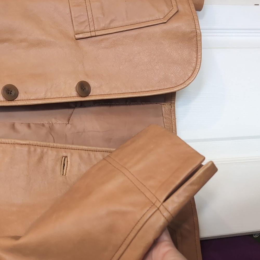 Gap Tan Leather Jacket - image 7
